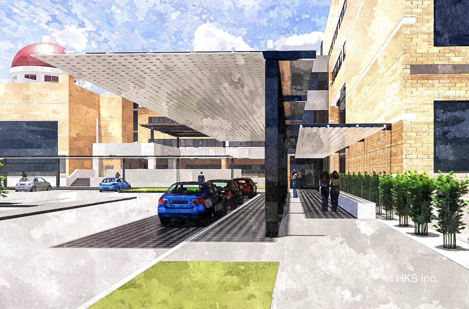 MARGOT PEROT WOMEN'S CENTER ROOFTOP PLAZA AND ENTRY PORTE COCHERE